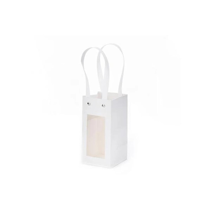 SHOPPER CARTA CON FINESTRA 8X8XH16 BIANCA